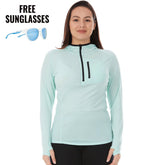 Women's Microweight Merino Sun Hoodie with 1/4 Zip