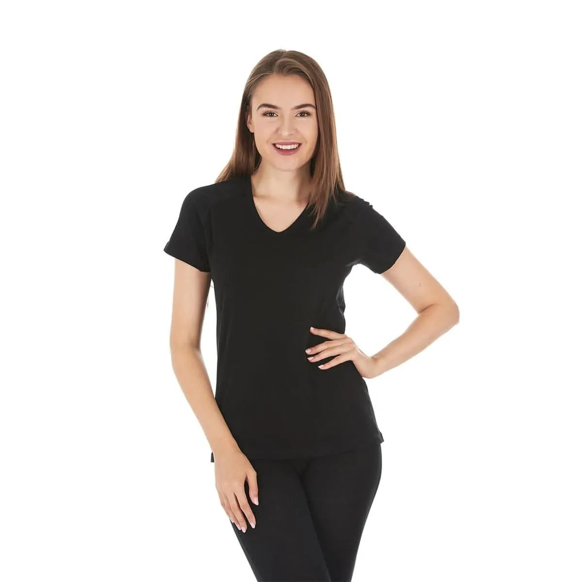 Woolverino Women's Microweight Wool V-Neck T-Shirt