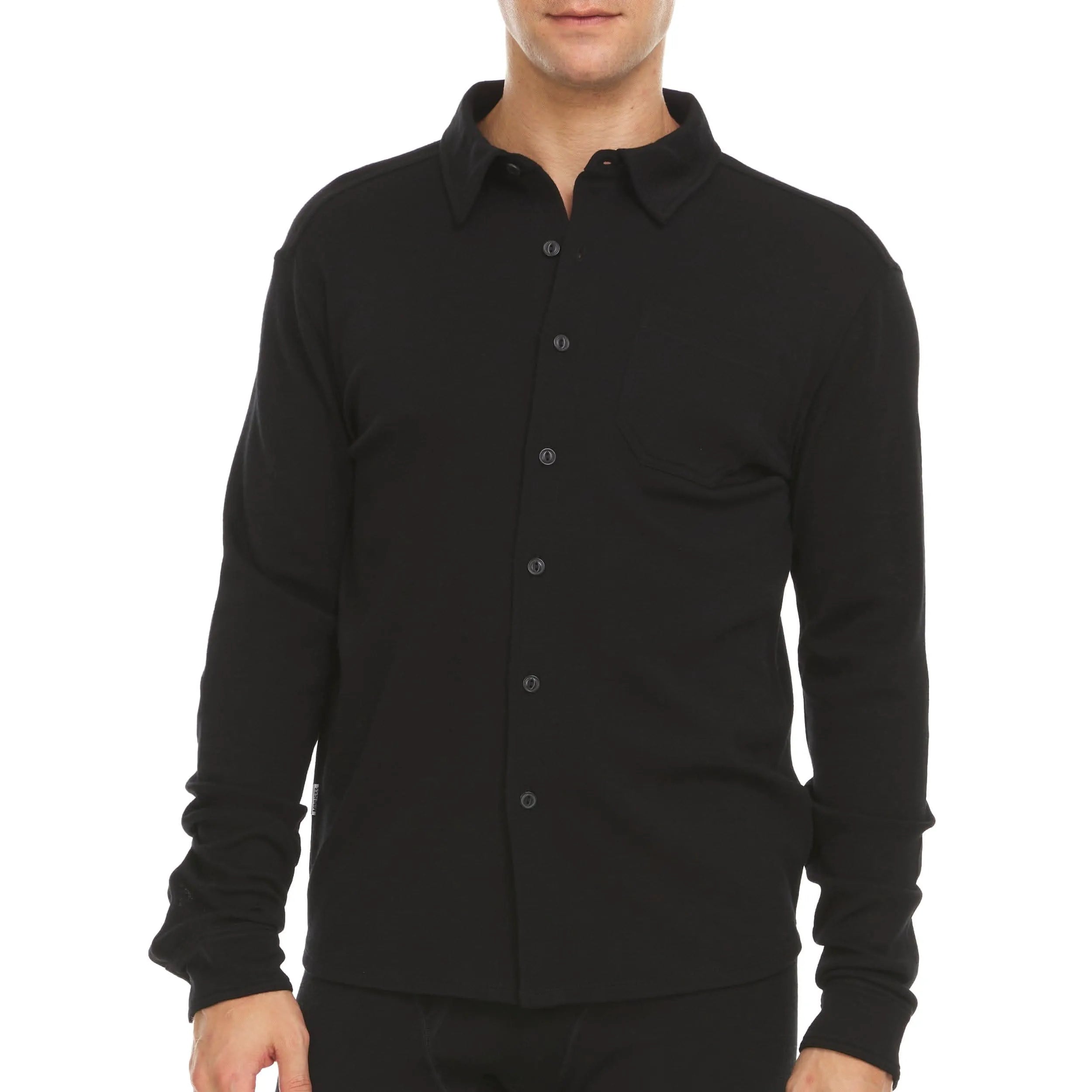 Men's Midweight 100% Merino Wool Button-Down Shirt