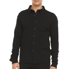 Men's Midweight 100% Merino Wool Button-Down Shirt