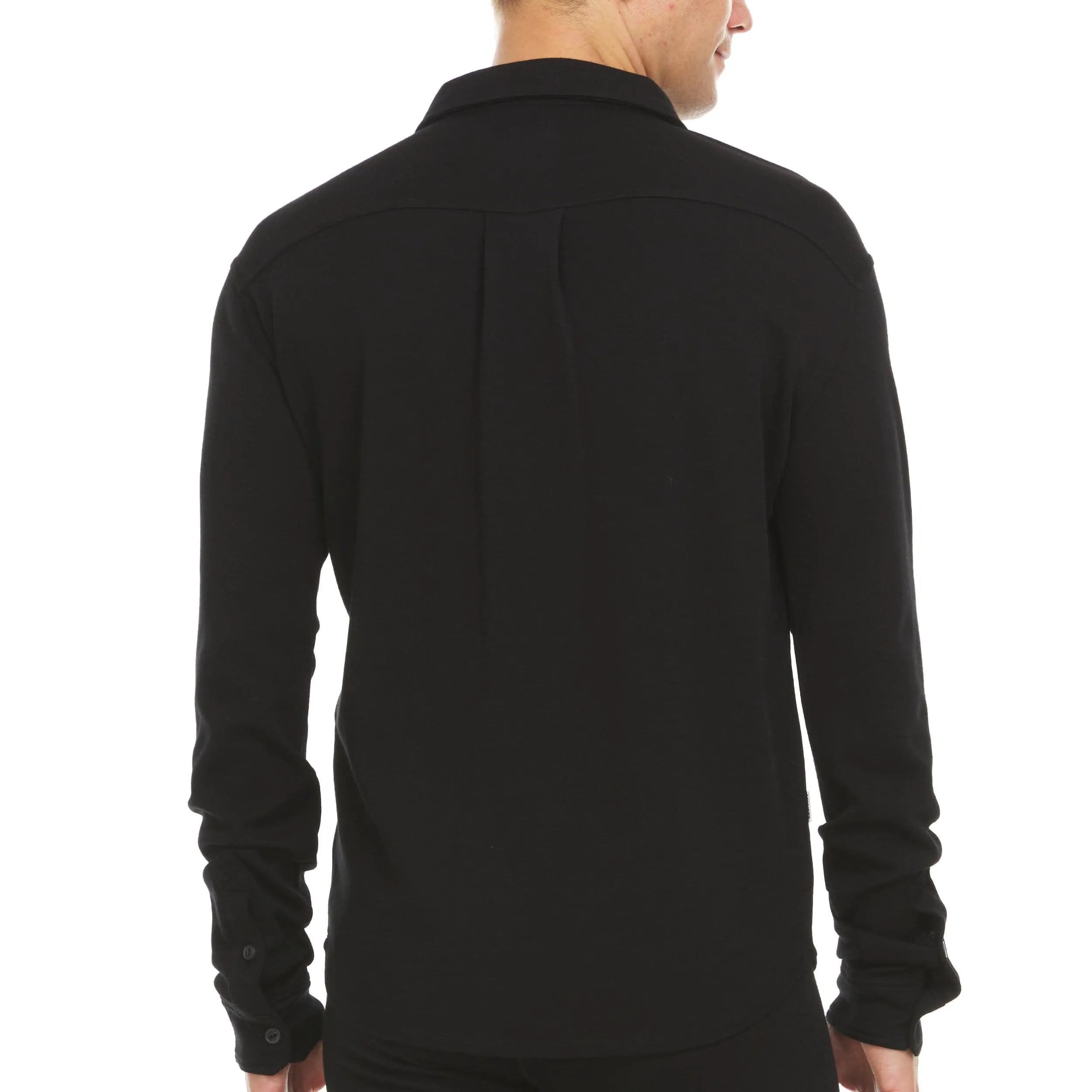 Men's Midweight 100% Merino Wool Button-Down Shirt