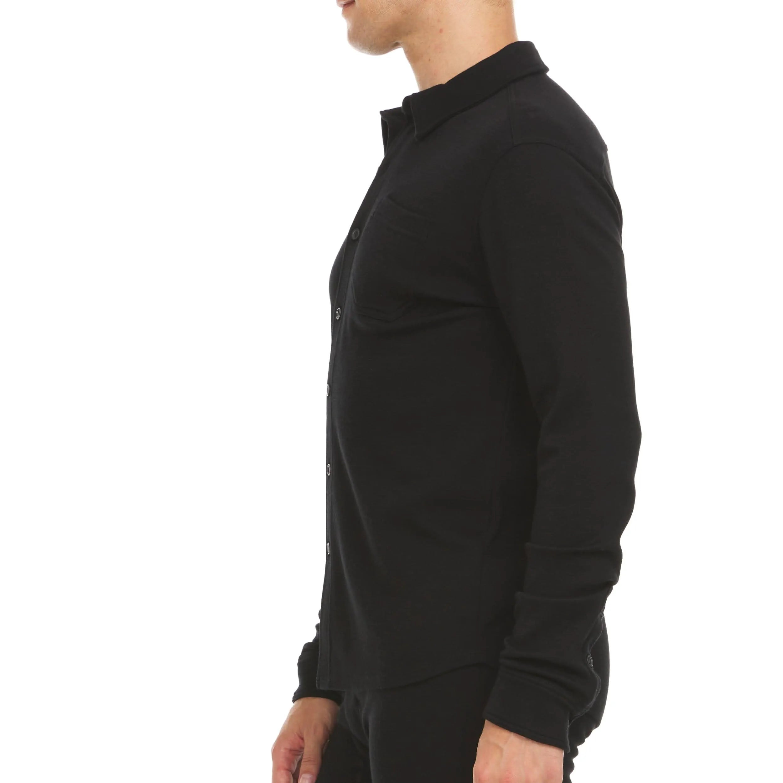 Men's Midweight 100% Merino Wool Button-Down Shirt