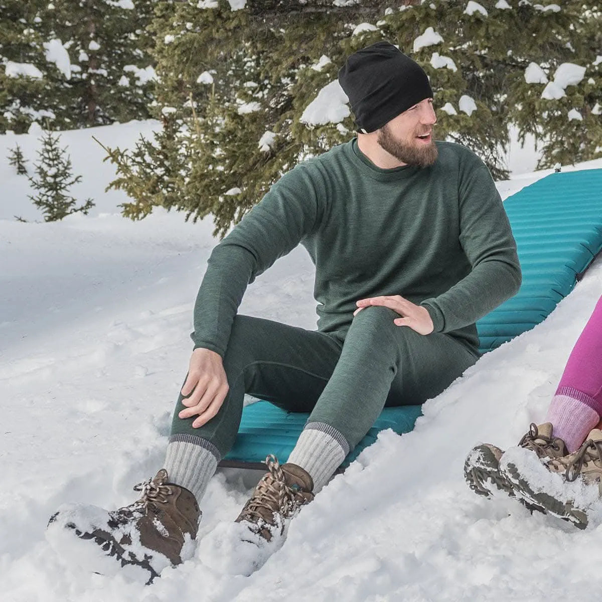Men's Midweight Merino Wool Thermal Base Layer Bottom