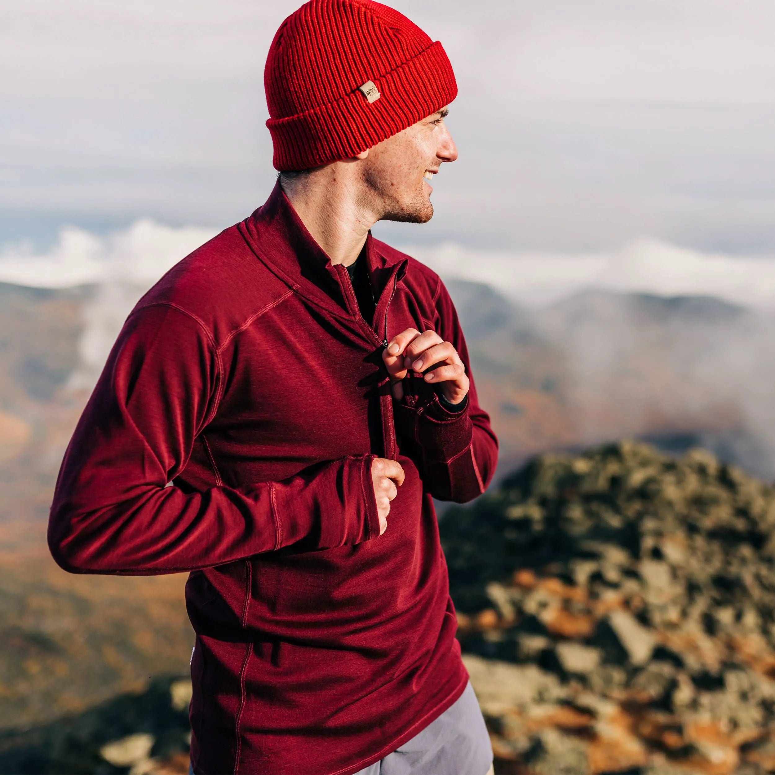 Men's Midweight Merino Wool 1/4 Zip Sweater