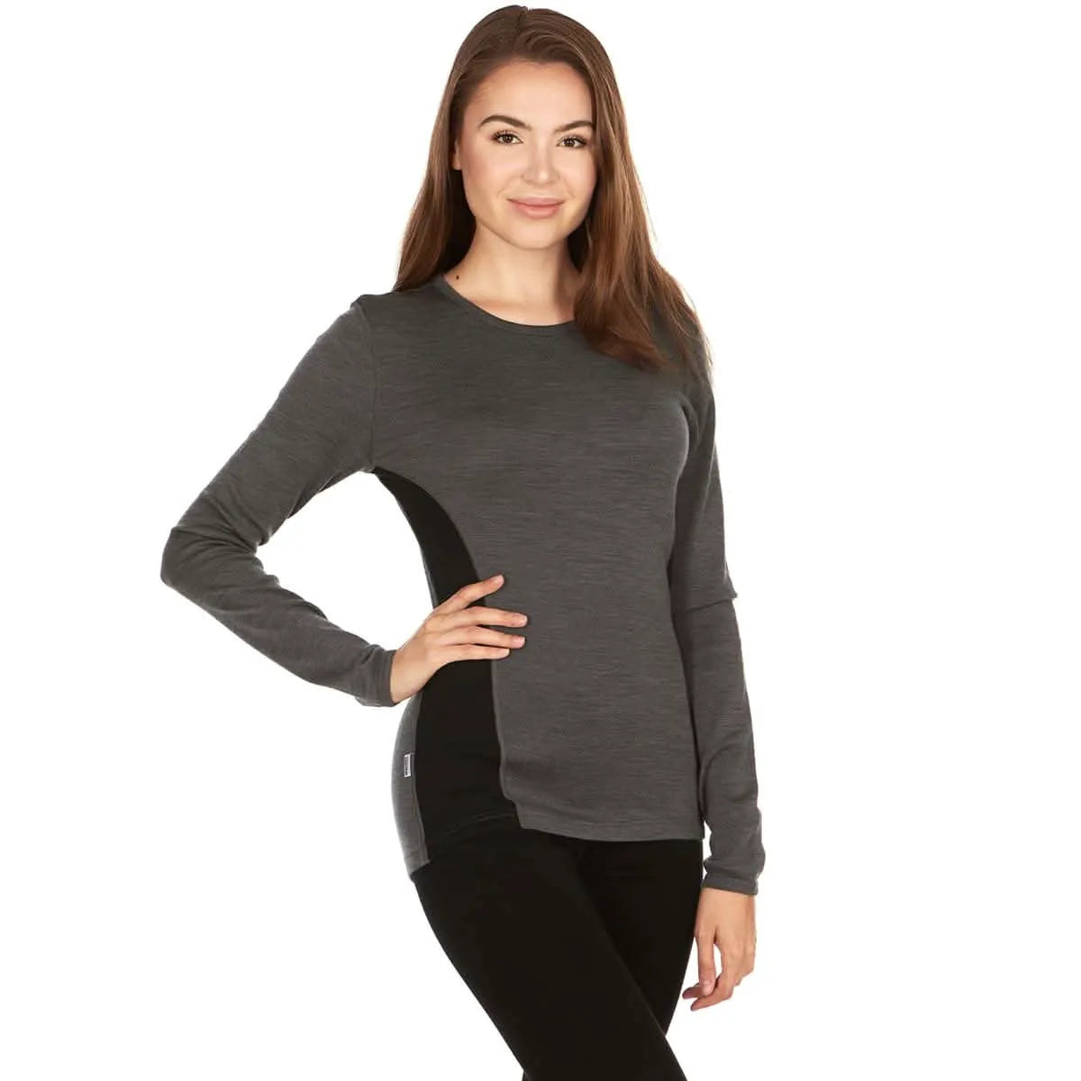 Midweight Women's Wool Crew Top - 100% Merino Wool