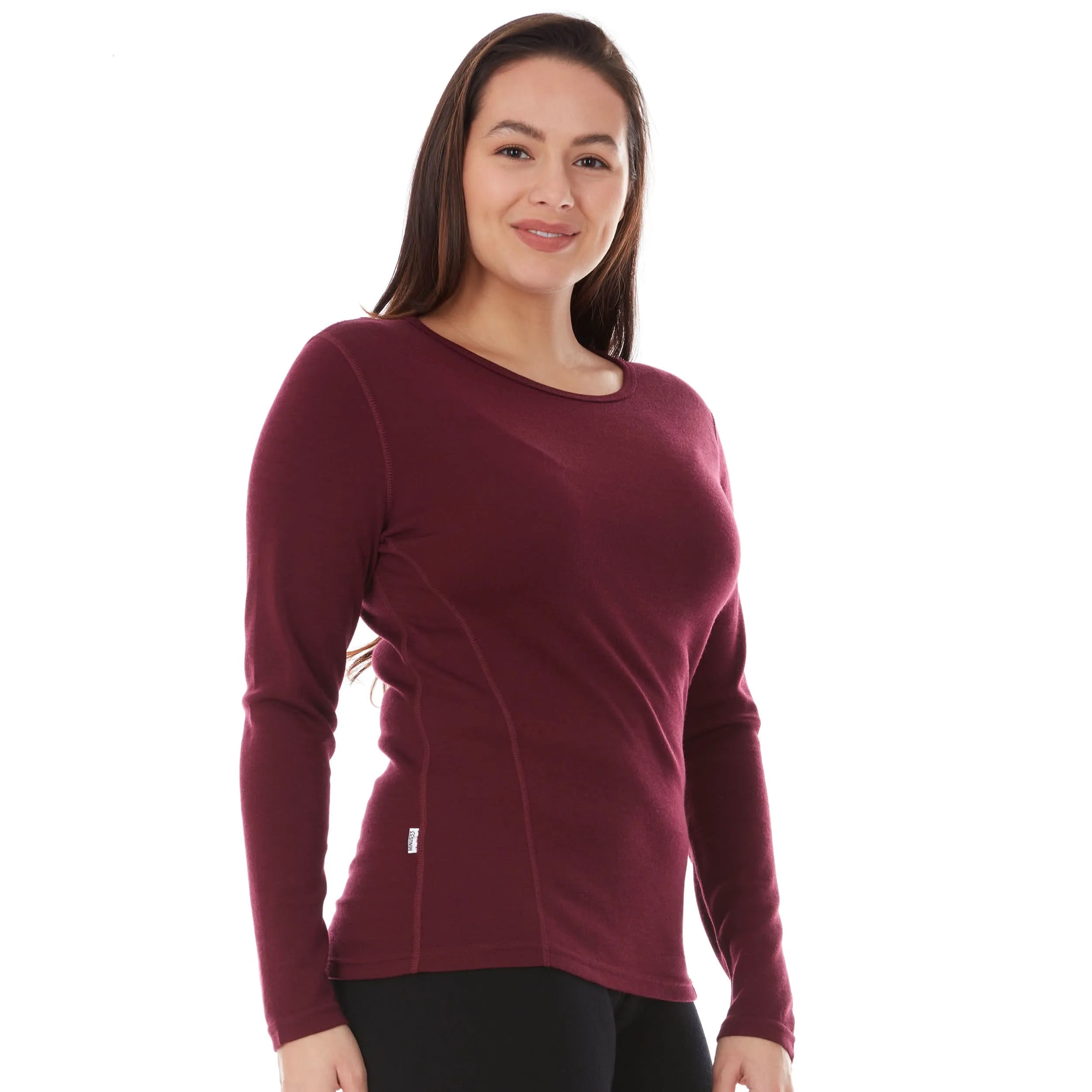 Midweight Women's Wool Crew Top - 100% Merino Wool