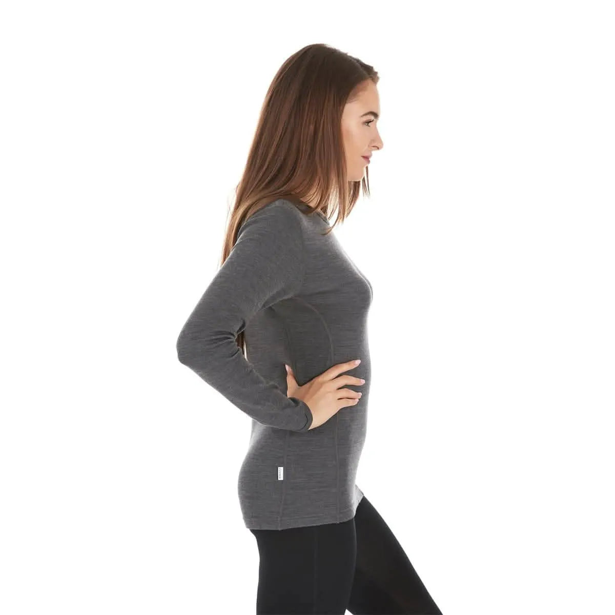 Midweight Women's Wool Crew Top - 100% Merino Wool
