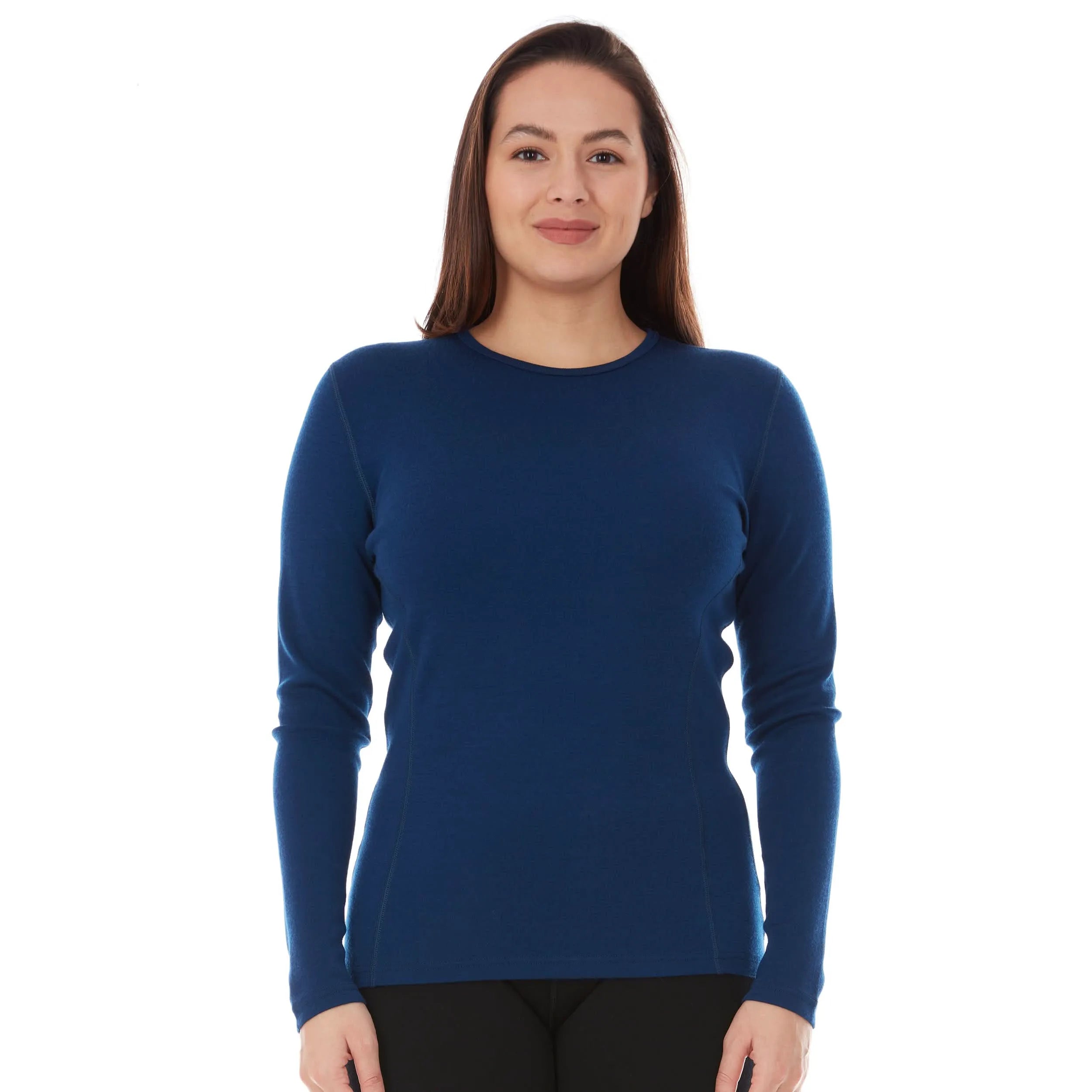Midweight Women's Wool Crew Top - 100% Merino Wool