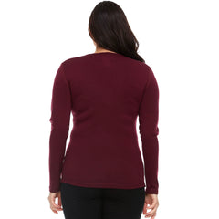Women's Heavyweight 100% Merino Wool Thermal Base Layer Crew Top