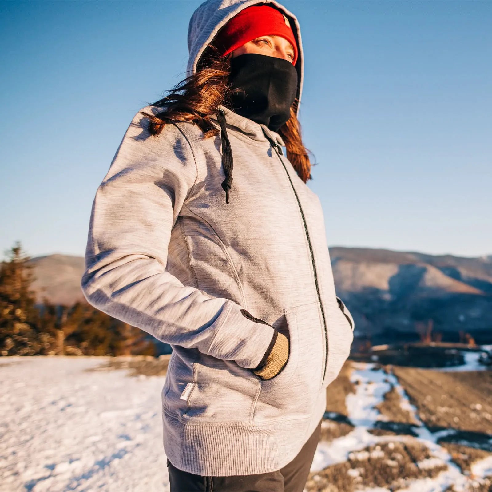 Women's Heavyweight Brushed Merino Wool Full-Zip Hoodie