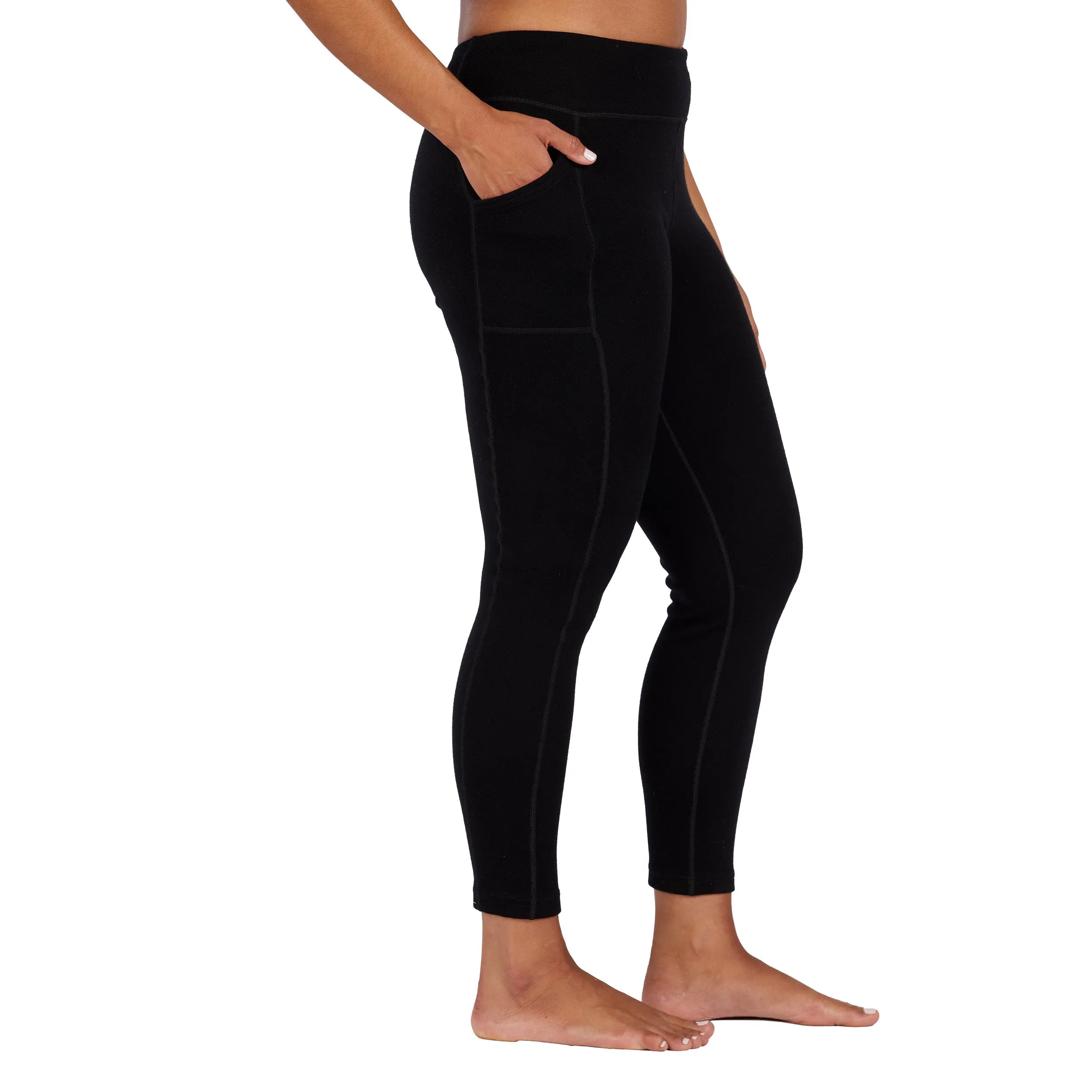 Women's Heavyweight Merino Wool Thermal Leggings - 100% Natural Base Layer Bottom
