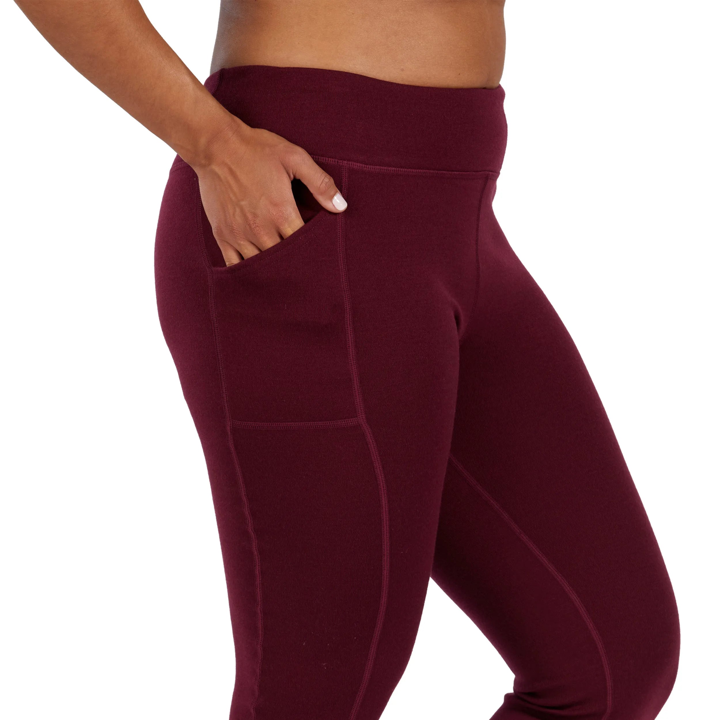 Women's Heavyweight Merino Wool Thermal Leggings - 100% Natural Base Layer Bottom