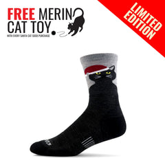 Santa Cat Socks - Micro Cushion Mini Crew