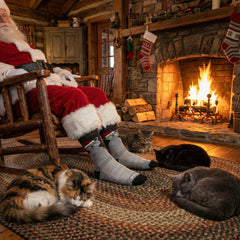 Santa Cat Socks - Micro Cushion Mini Crew