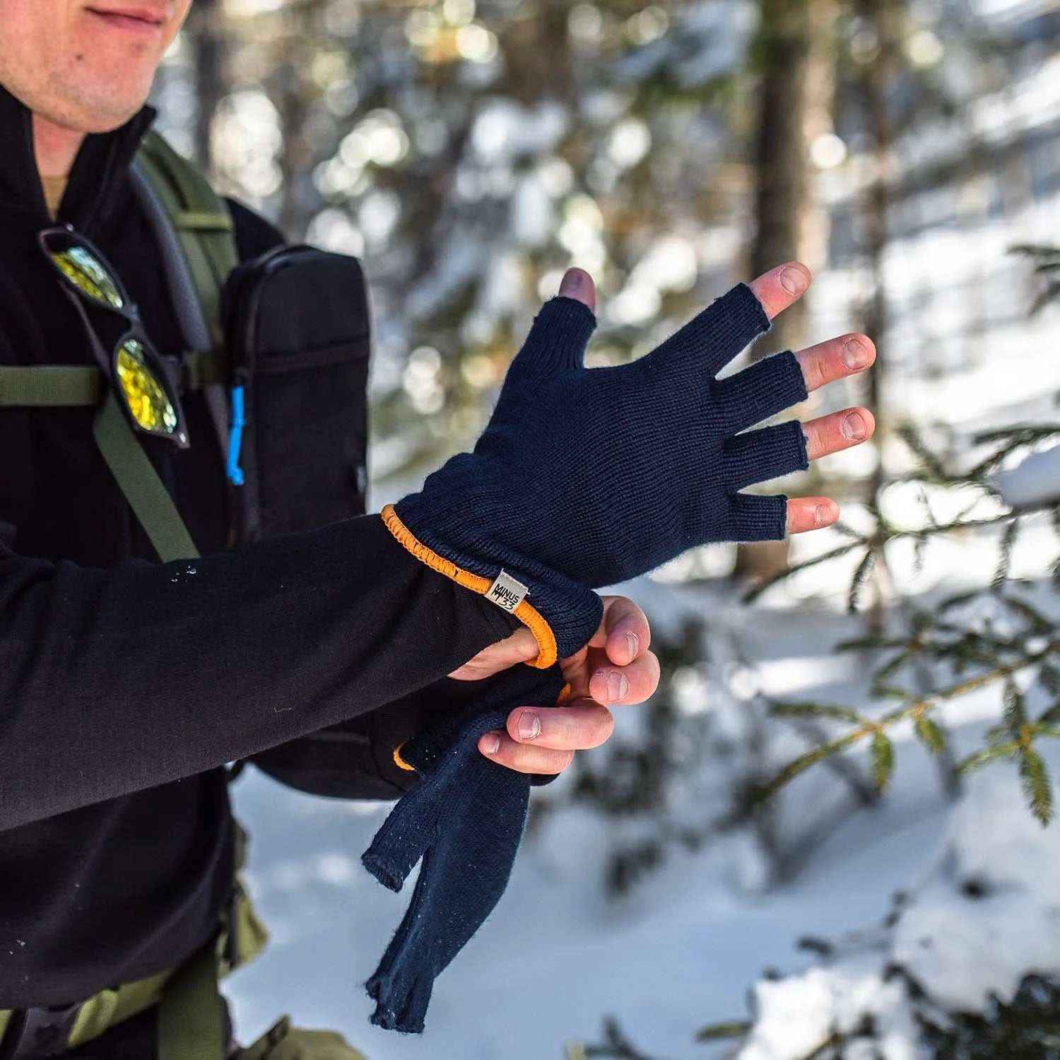 Lightweight Fingerless Wool Gloves