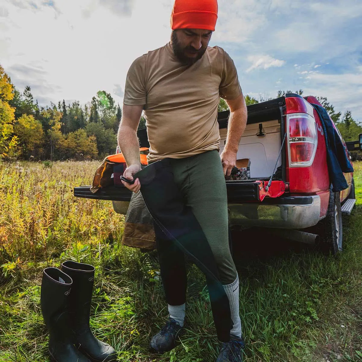 Heavyweight Wool Zip-Off Bottoms 3/4 length - 100% Merino Wool