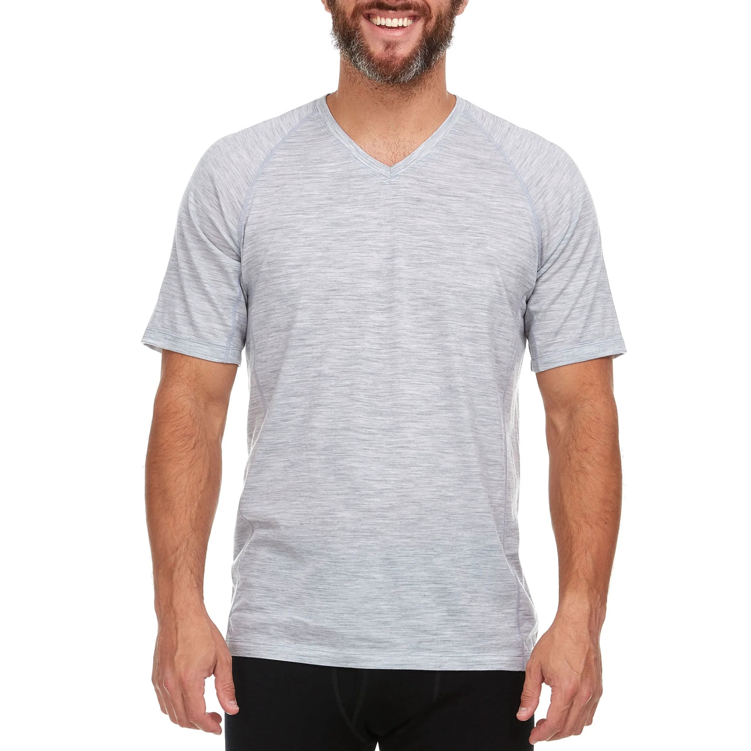 Men's Microweight Merino Wool V-Neck T-Shirt